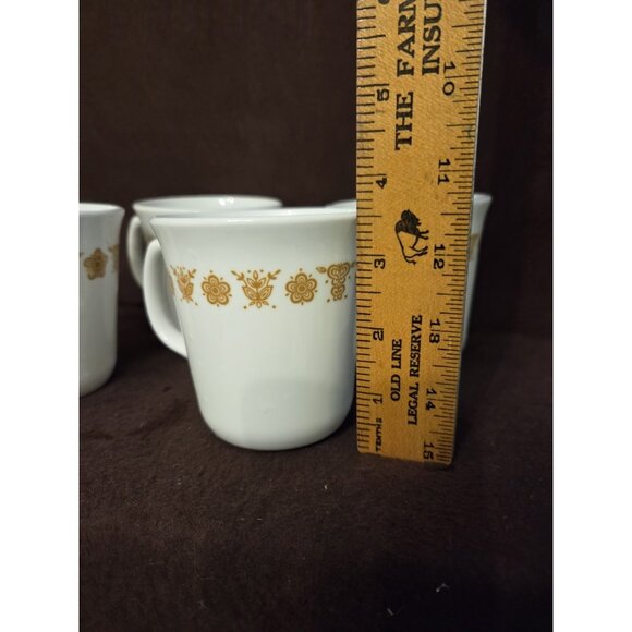 Set of 4 Pyrex Corning Corelle Butterfly Gold Coffee Mugs Retro 1970s - Picture 3 of 5